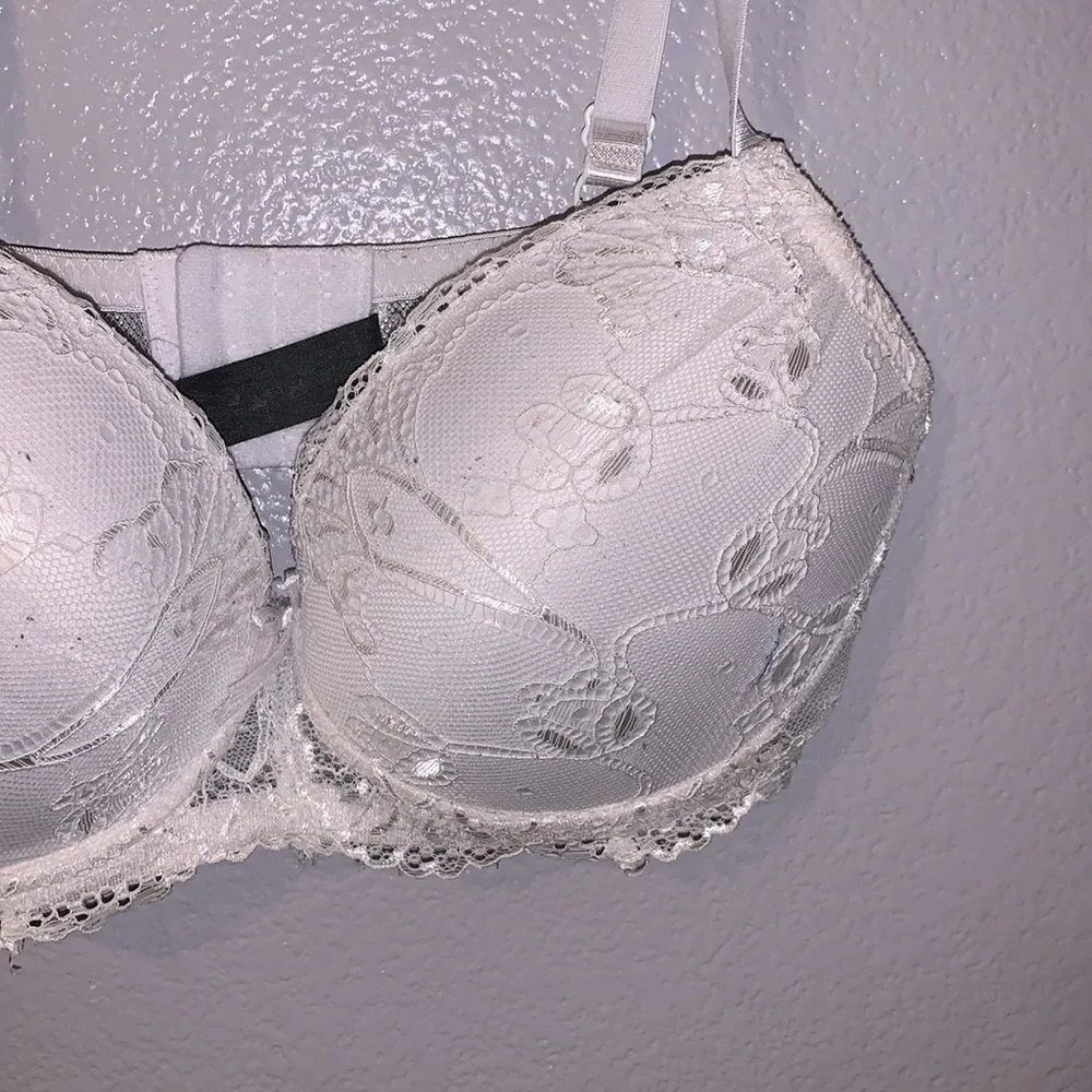 Rene Rofe White Lace Floral Push Up Bra 36D - Picture 3 of 6